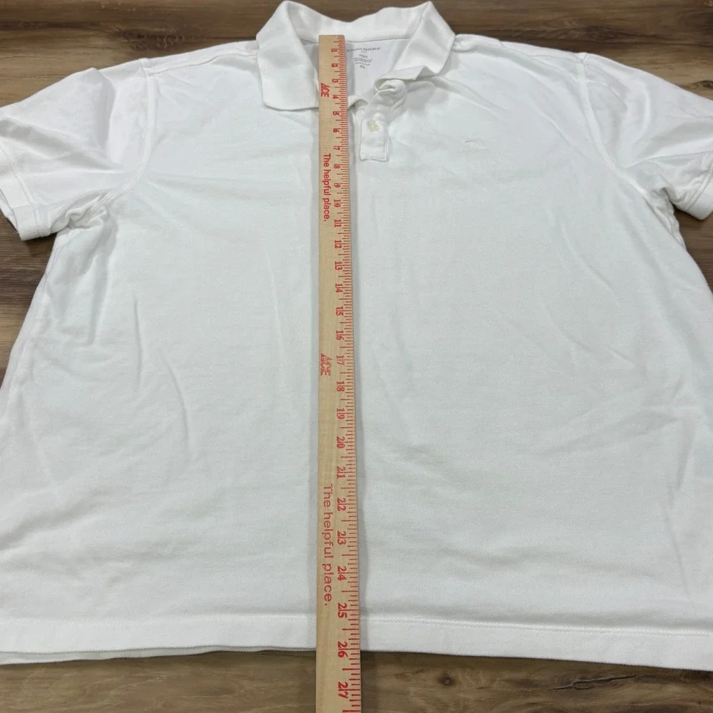 Banana Republic Polo Shirt Mens XL Minimalist Organic Cotton Pique White Classic